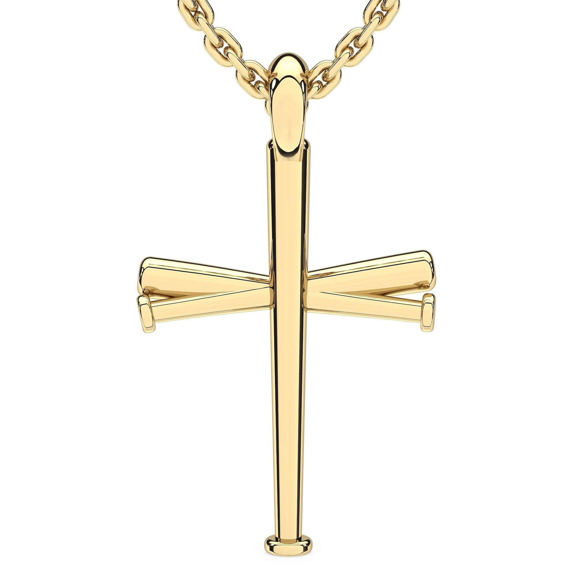 Five Tool Baseball Original Baseball Bat Cross Necklace | Gold 