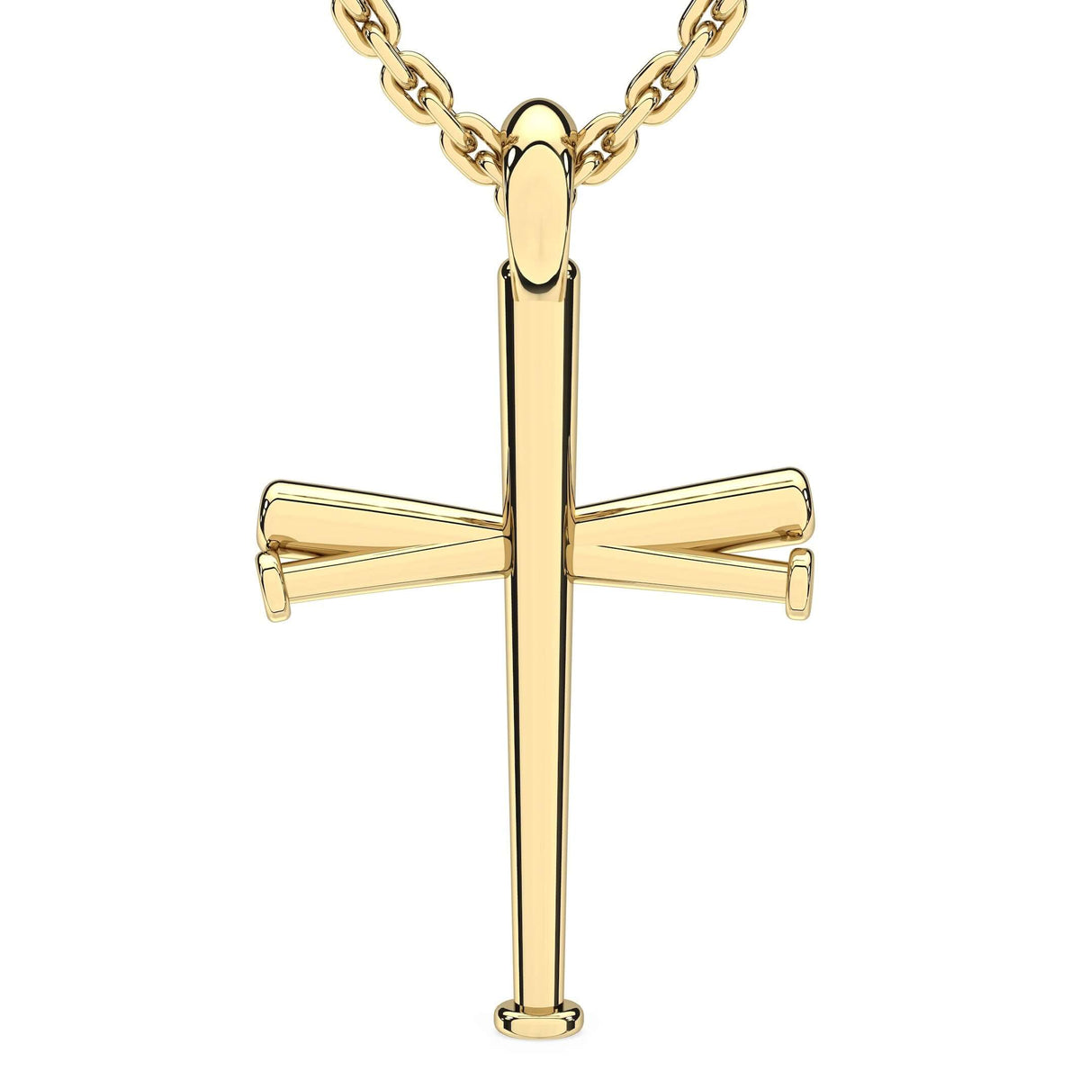 Five Tool Baseball Original Baseball Bat Cross Necklace | Gold 