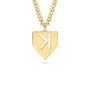 Gold Baseball Pitchers Strikeout Pendant & Chain | Backwards K