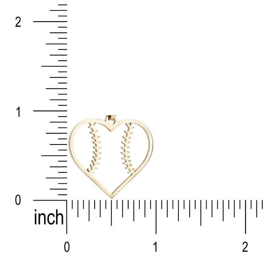 Heart Baseball Necklace | Baseball Pendant | Baseball Necklace