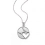 All In Faith Baseball Heart Necklace in sterling silver with heart-shaped pendant and baseball stitching