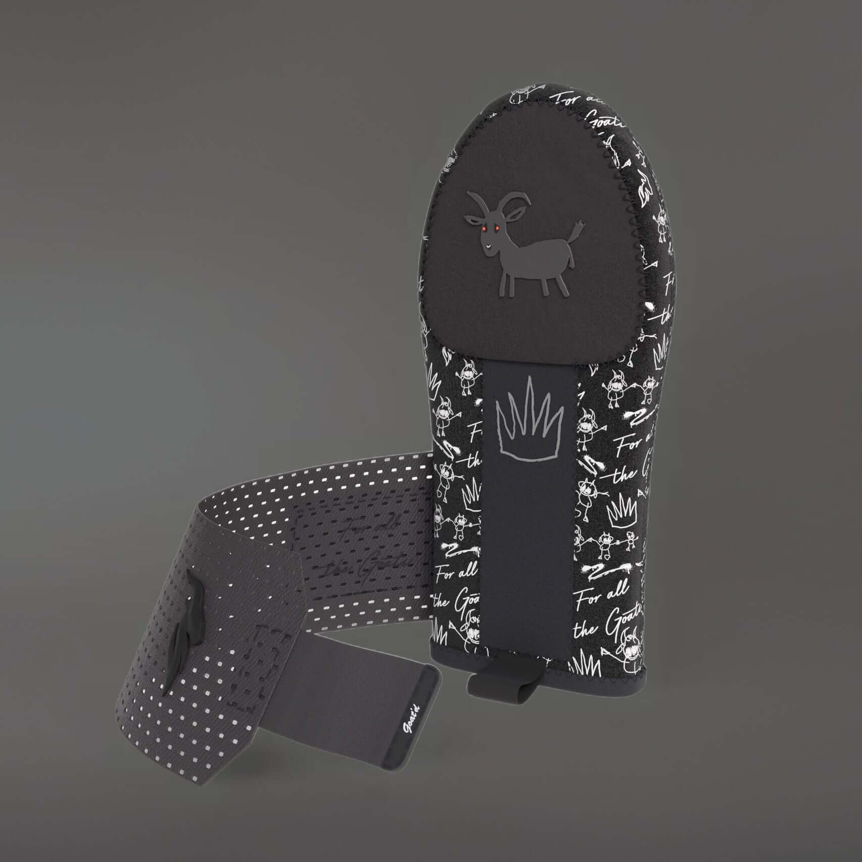 Goat'd matte black baseball sliding mitt with sleek stealth design, protective gear for base running with low profile and high performance look