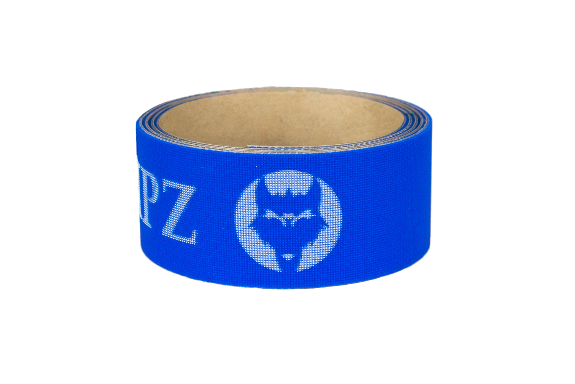 Blue Bat Grip Tape with White on a roll, perfect for achieving optimum grip during batting.
