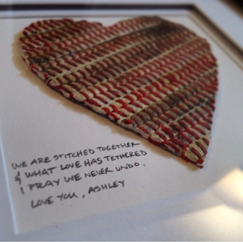 Baseball "Seams of Love" Custom Inscription Artwork