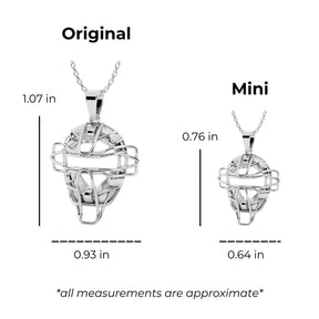 AIF Catcher's Mask Necklace Size Comparison