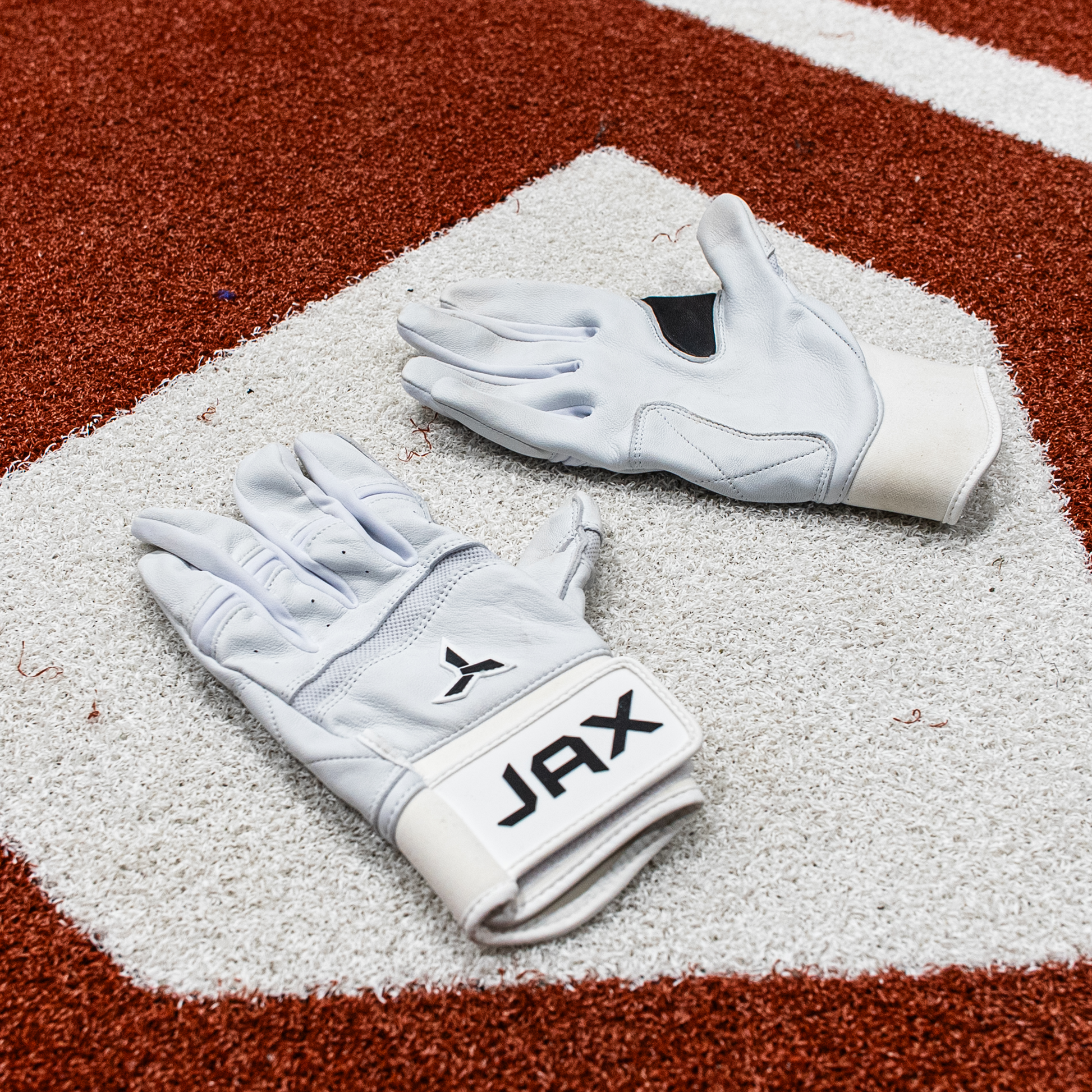 Jax Athletics Platinum White Baseball Batting Gloves | Strap Cuff