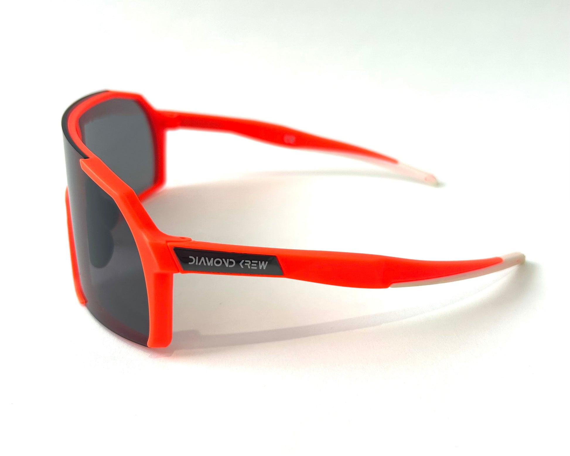 Diamond Krew Orange Youth Baseball Sunglasses | orange frame and lens detail