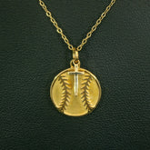 Baseball Necklace With Dangle Cross | Gold