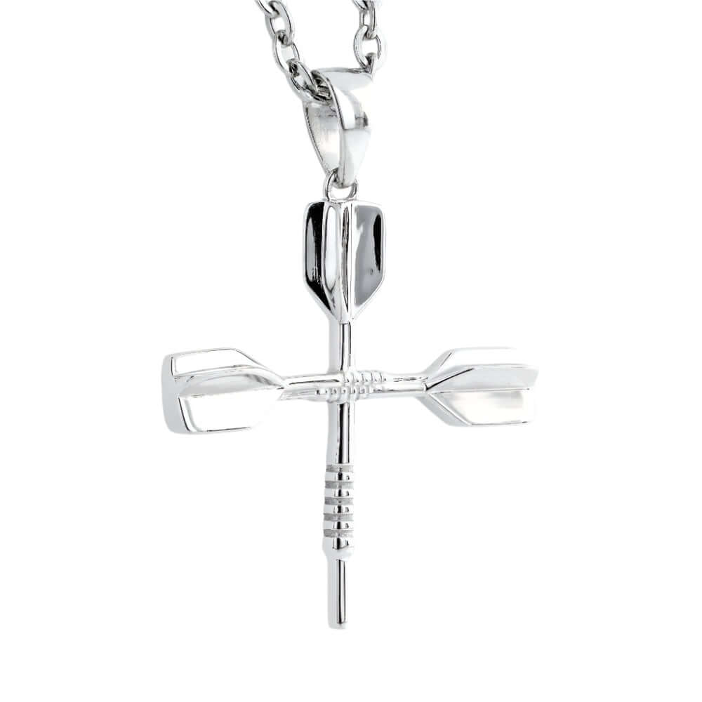 Dart Cross Necklace | Throwing Darts Necklace | Dart Necklace