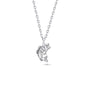 Fishing Cross Necklace | Silver fish pendant necklace on a white background