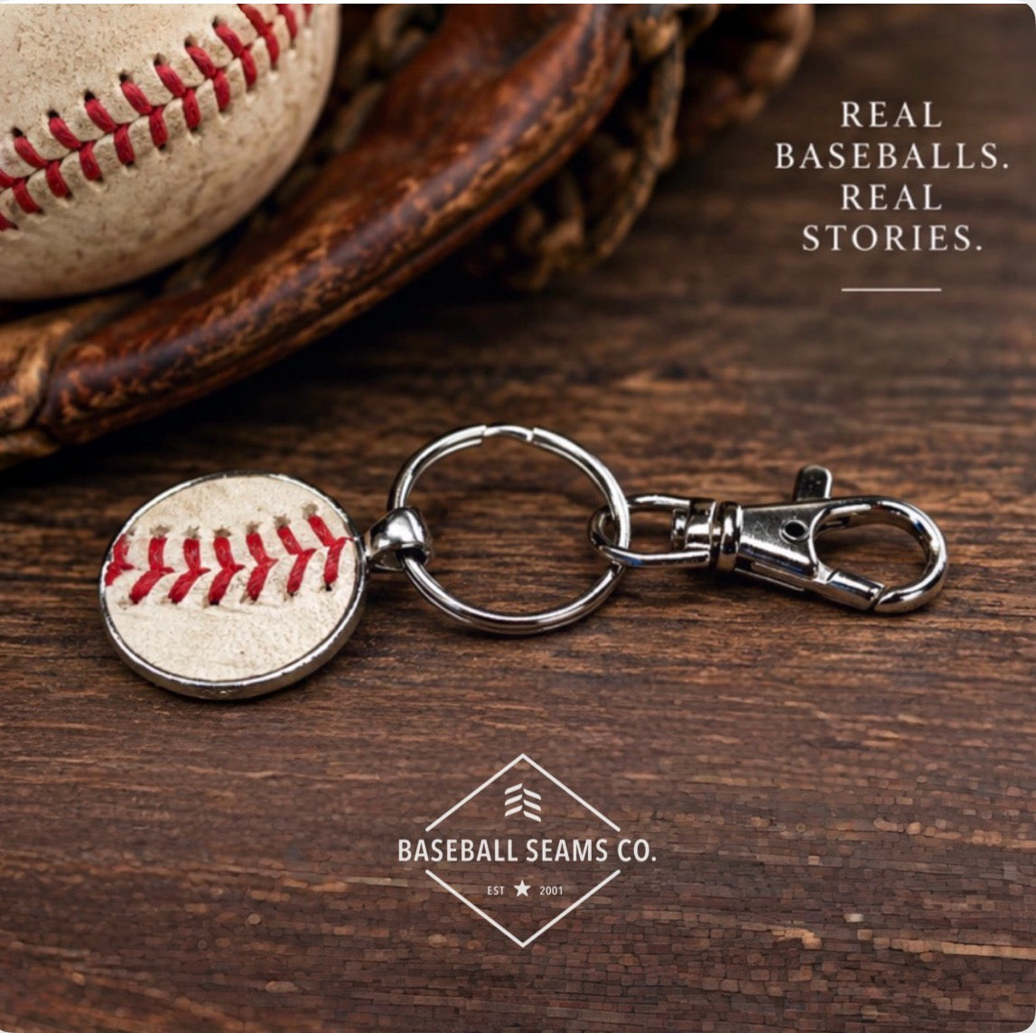 Silver Baseball Seam Keychain
