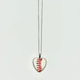 The Baseball Seams Company Baseball Seam Silver Heart Pendant Necklace, product detail view