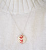 The Baseball Seams Company Baseball Seam Dainty Chain Pendant Necklace, product detail view