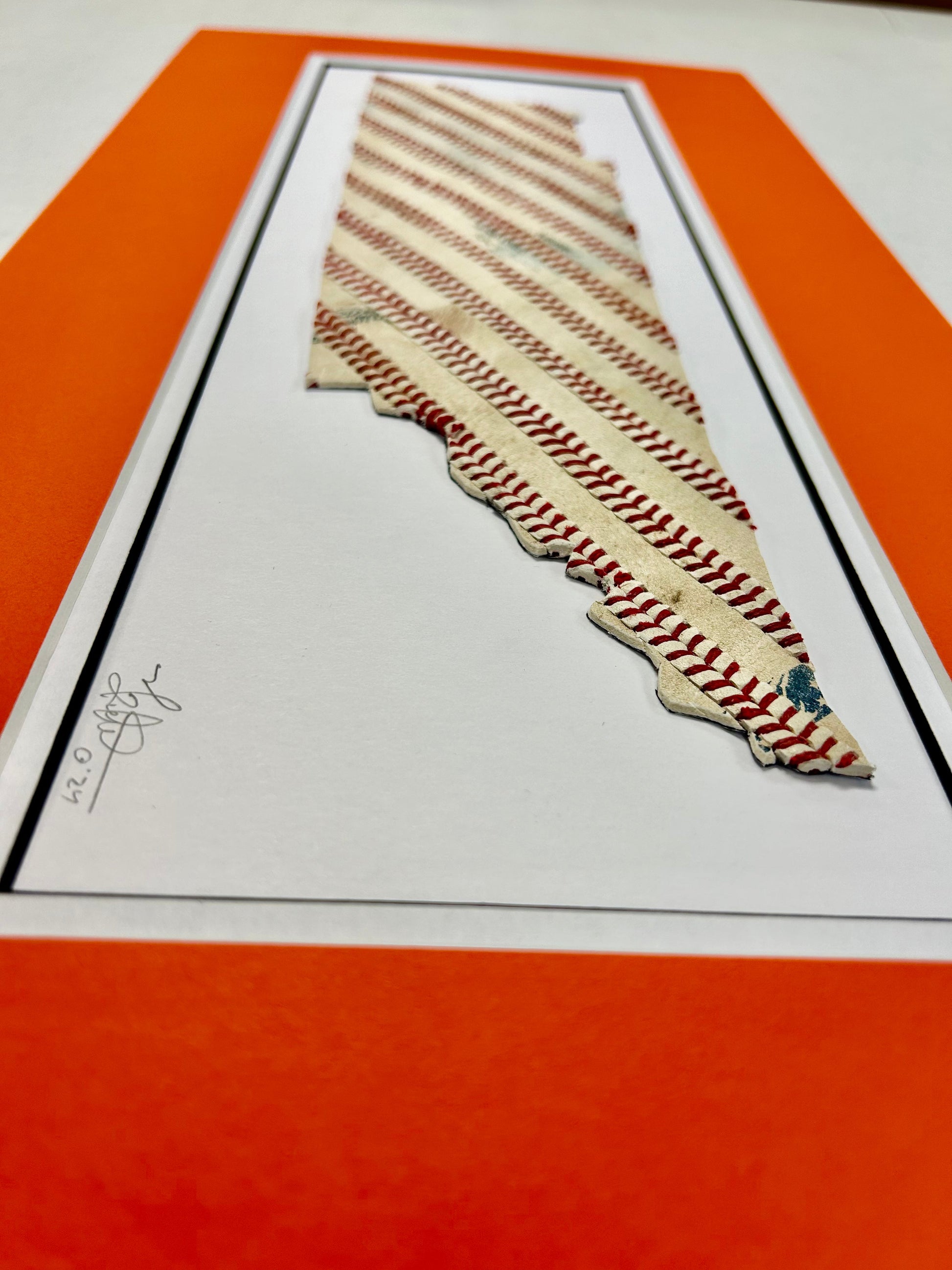 Tennessee Framed Original Baseball Artwork - made from actual used baseballs, showcasing unique baseball patterns.