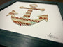 The Anchor Original Artwork - Made from Actual Used Baseballs featured in a framed design with baseball stitching.