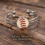 The Baseball Seams Company Baseball Seam Silver Bangle Bracelet, product detail view