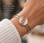 The Baseball Seams Company Baseball Seam Silver Bangle Bracelet, product detail view