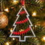 The Baseball Seams Company THE TREE steel baseball Christmas ornament, product view