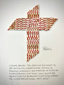The Baseball Cross - Original Artwork Made from Actual Used Baseballs with a coach's prayer.