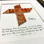 The Baseball Cross - Original Artwork Made from Actual Used Baseballs featuring a cross with Bible verse Joshua 1:9.