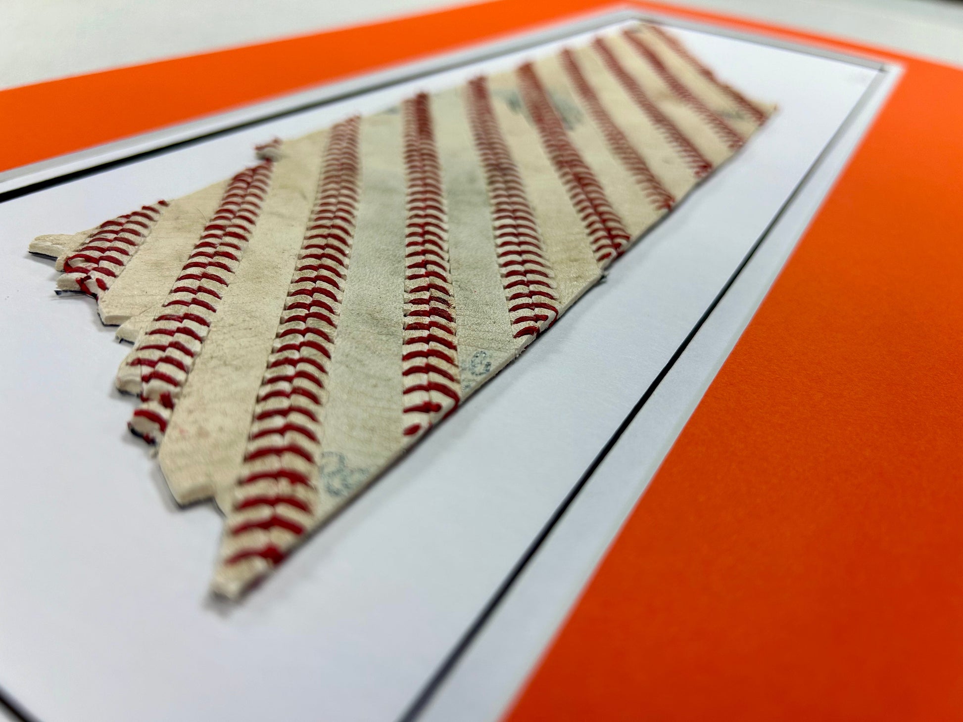 Tennessee Framed Original Baseball Artwork - made from actual used baseballs crafted with detailed stitching.
