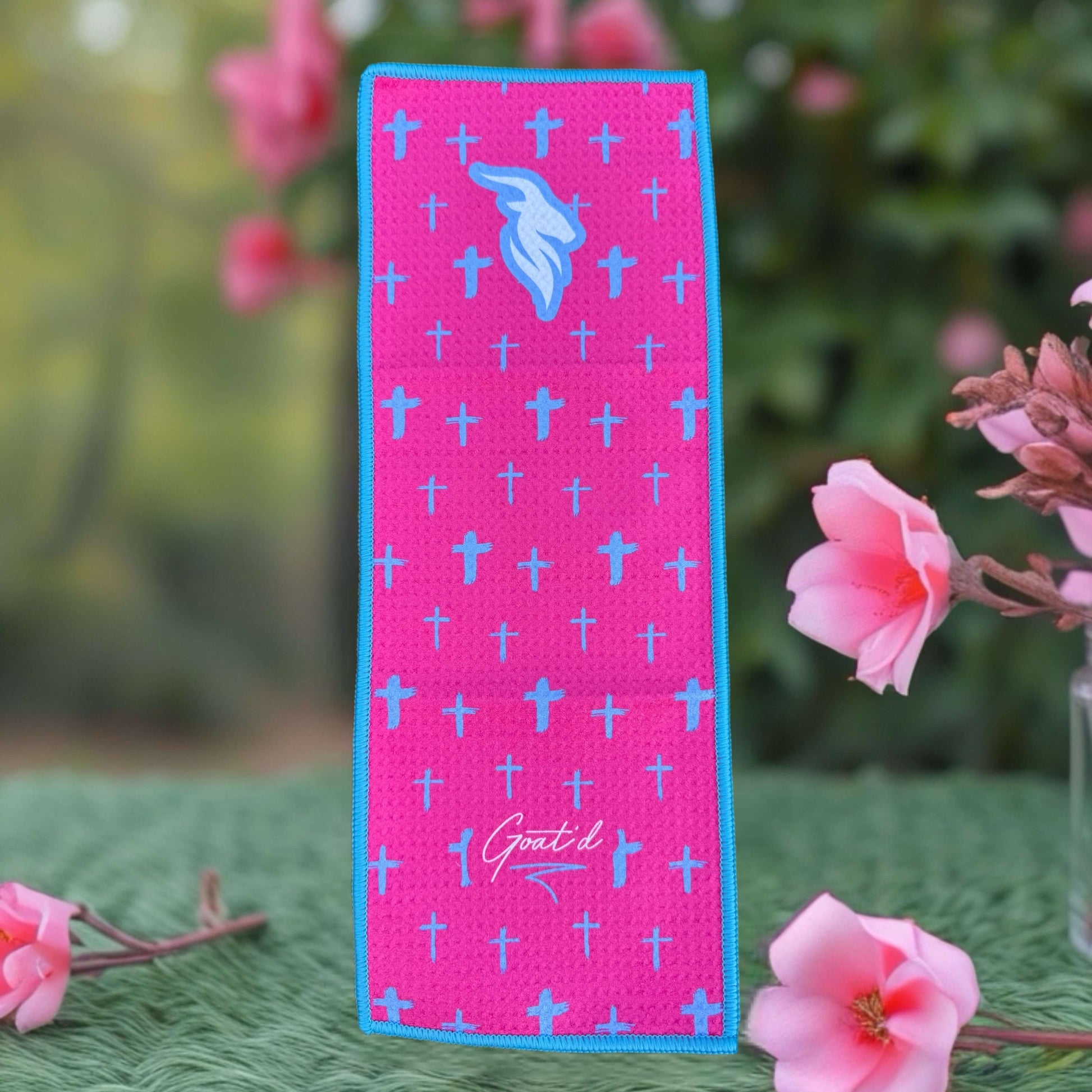 cotton candy colored baseball pocket towel with vibrant design, athletic accessory for keeping hands dry and adding style on the field