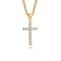 Gold Iceed Out Cross Necklace With Cuban Link Chain