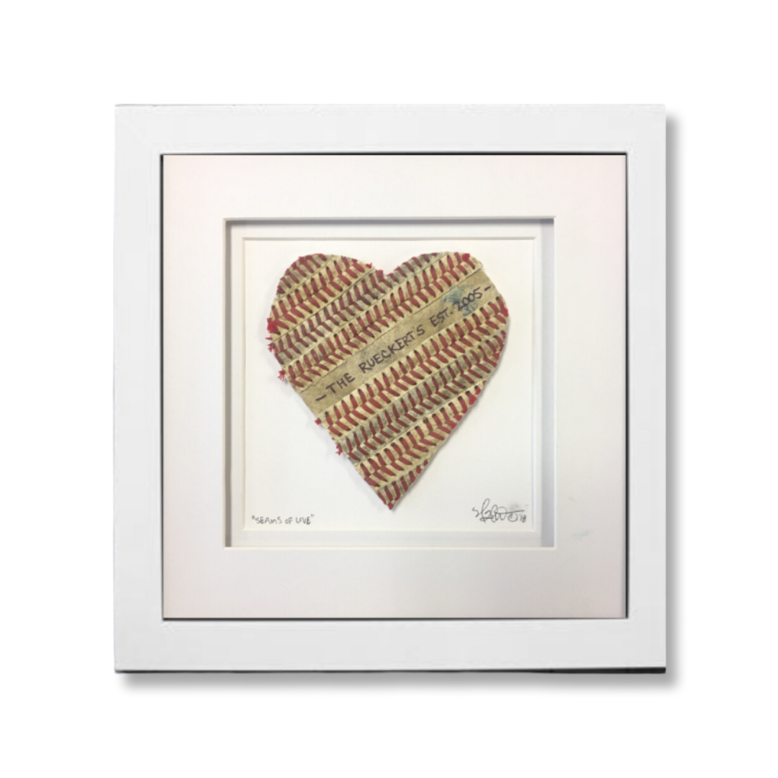 Baseball "Seams of Love" Custom Inscription Artwork
