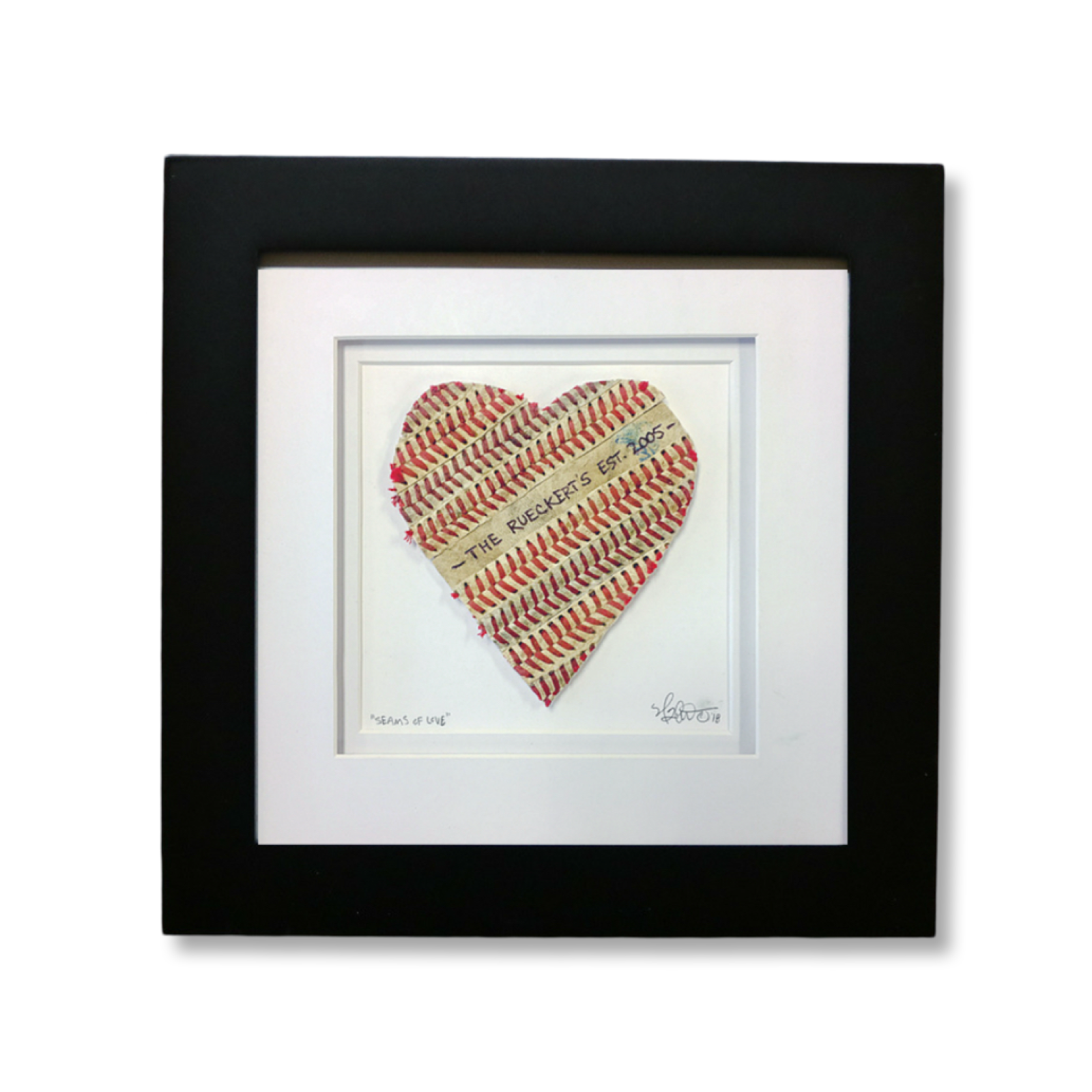 Baseball "Seams of Love" Custom Inscription Artwork