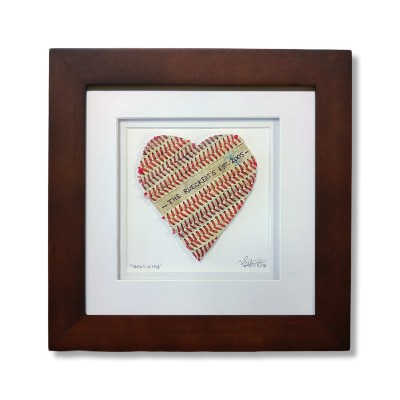 Baseball "Seams of Love" Custom Inscription Artwork