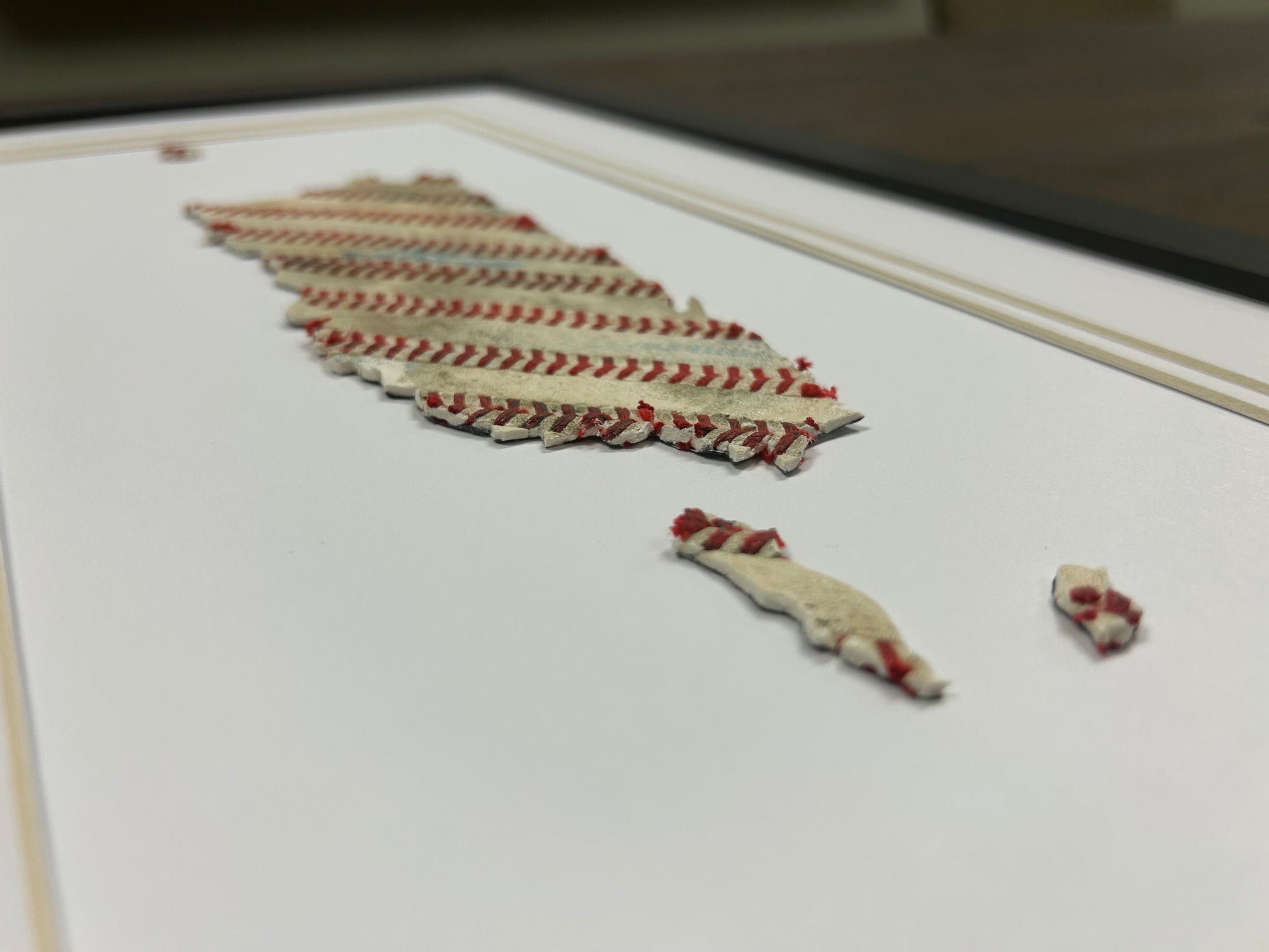 Puerto Rico Original Artwork - made from actual used baseballs, showcasing a unique artwork piece.