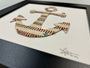 The Anchor Original Artwork - Made from Actual Used Baseballs, featuring a baseball-themed anchor design in a framed display.