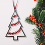 Baseball Ornament - Baseball Stitches Inside Christmas Tree “STEEL UNITED" Christmas Ornament