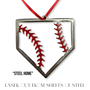 Baseball Home Plate Christmas Ornament - “STEEL HOME" Christmas Ornament