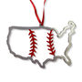 Baseball Ornament - Baseball Stitches Inside USA “STEEL UNITED" Christmas Ornament