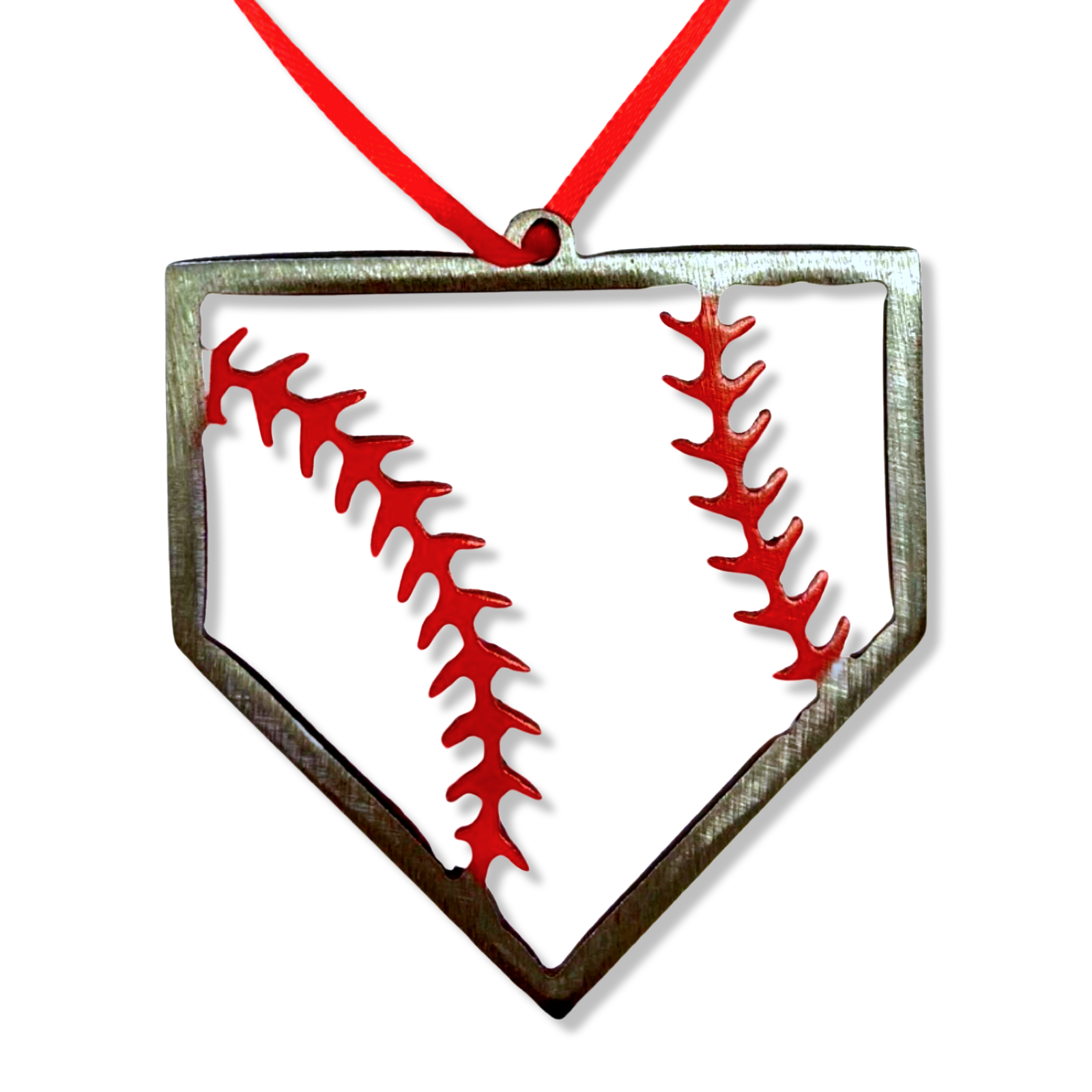 Baseball Home Plate Christmas Ornament - “STEEL HOME" Christmas Ornament