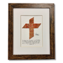 The Baseball Cross - Original Artwork Made from Actual Used Baseballs framed artwork with inspirational quote.