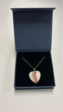 Baseball Seam Silver Heart Pendant Necklace