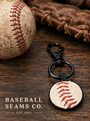 The Baseball Seams Company Black Baseball Seam Keychain, product detail view