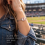 The Baseball Seams Company Baseball Seam Silver Bangle Bracelet, product detail view