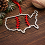 The Baseball Seams Company STEEL UNITED baseball Christmas ornament cut from steel, product view