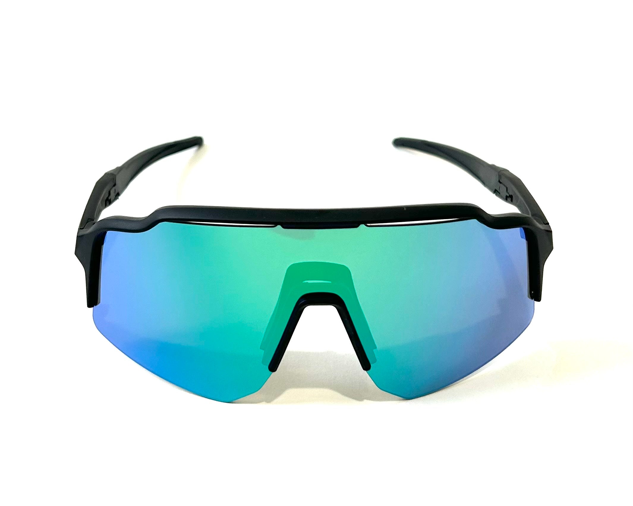 Diamond Krew Splash Black & Green Baseball Sunglasses | alternate view of black frame and lenses