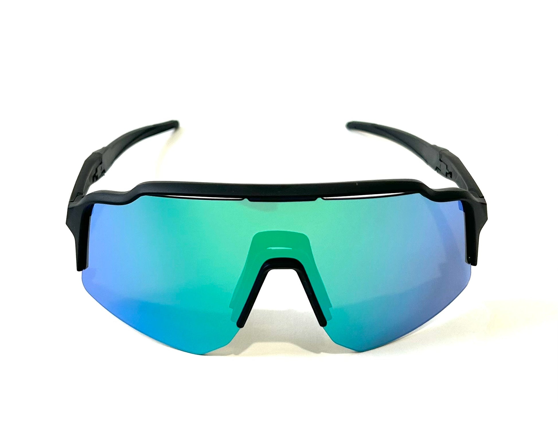 Diamond Krew Splash Black & Green Baseball Sunglasses | alternate view of black frame and lenses