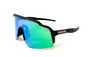 Diamond Krew Splash Black & Green Baseball Sunglasses | black frame product view
