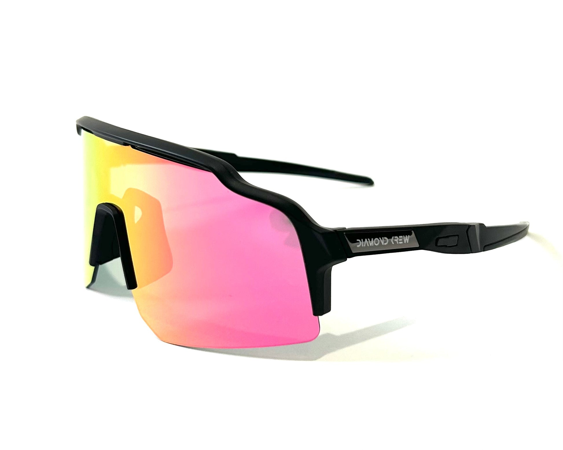 Diamond Krew Splash Black & Pink Baseball Sunglasses | black frame product view
