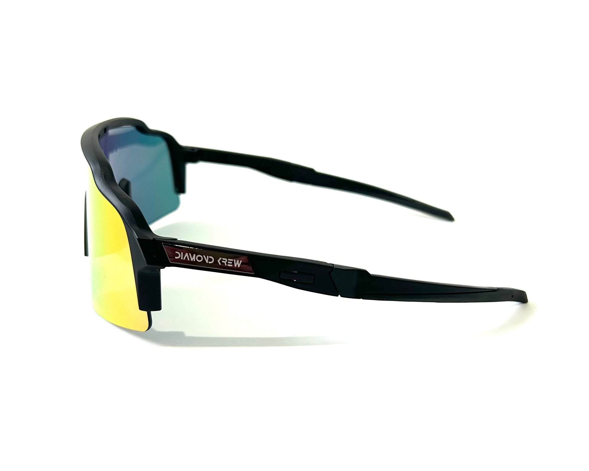 Diamond Krew Splash Black & Pink Baseball Sunglasses | black frame and lens detail