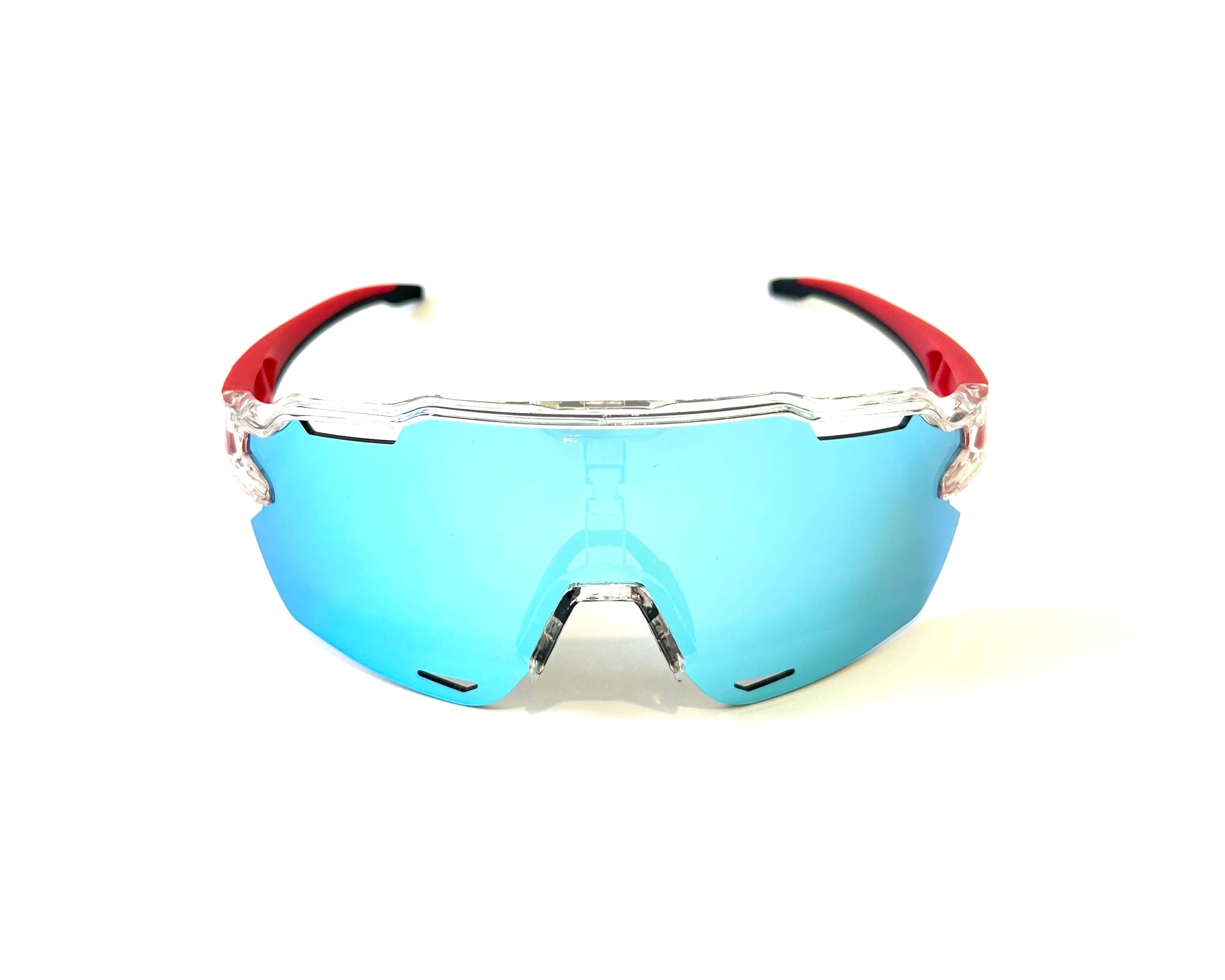Diamond Krew Rocket Pop Baseball Sunglasses | alternate view of red and clear frame and lenses