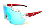 Diamond Krew Rocket Pop Baseball Sunglasses | red and clear frame product view