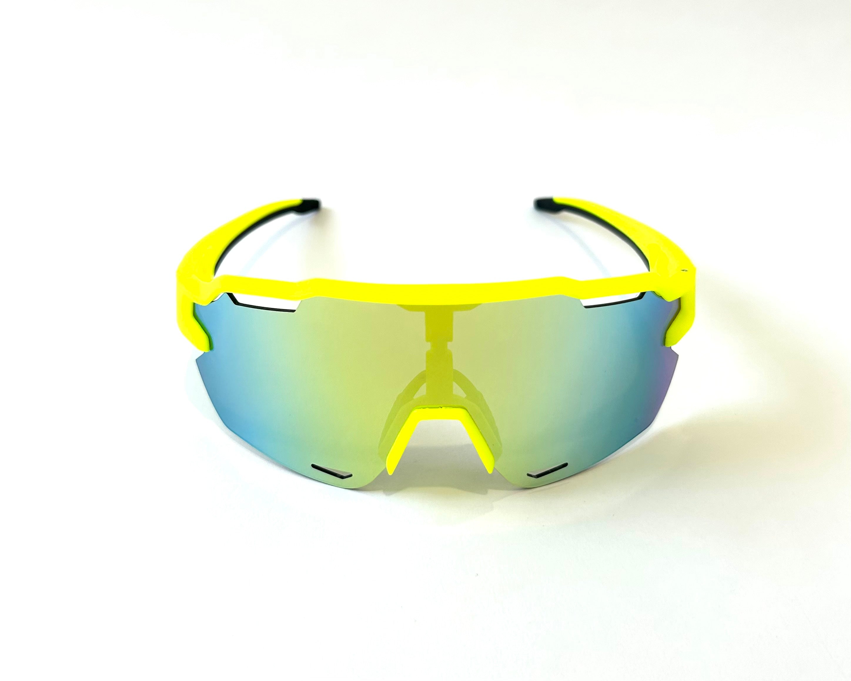 Diamond Krew Neon Yellow Baseball Sunglasses | alternate view of neon yellow frame and lenses