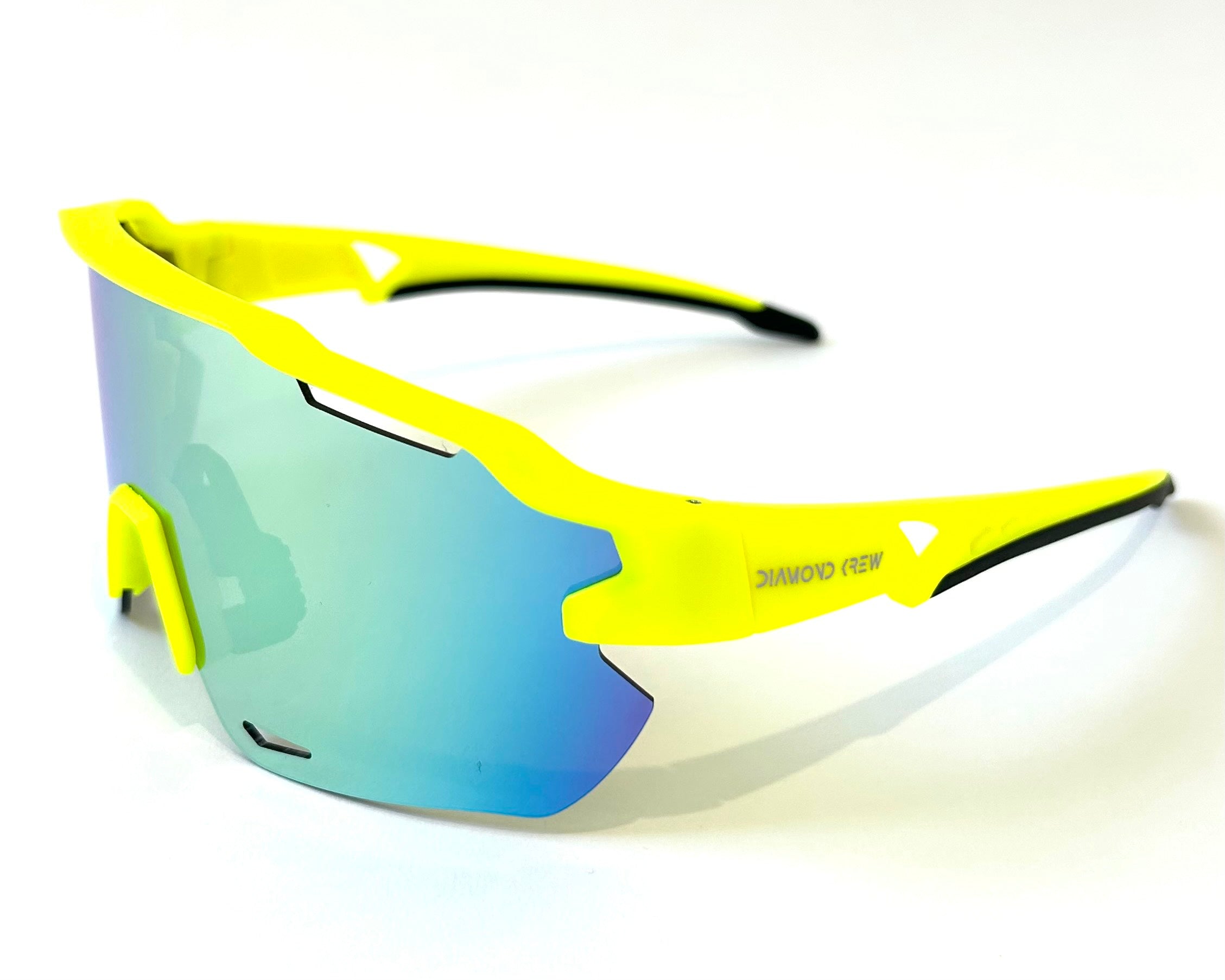 Diamond Krew Neon Yellow Baseball Sunglasses | neon yellow frame product view
